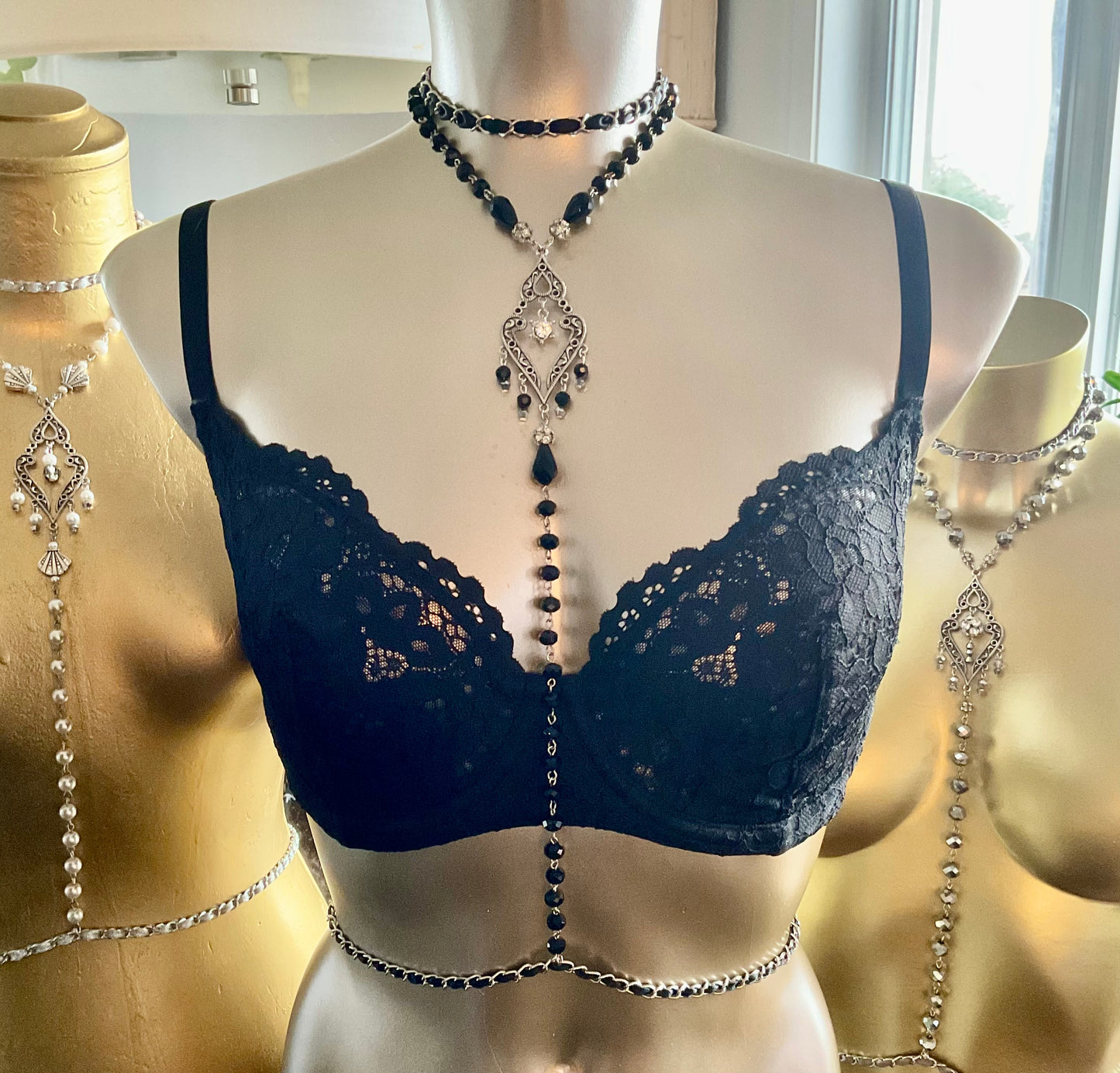 Black Crystal Body Harness