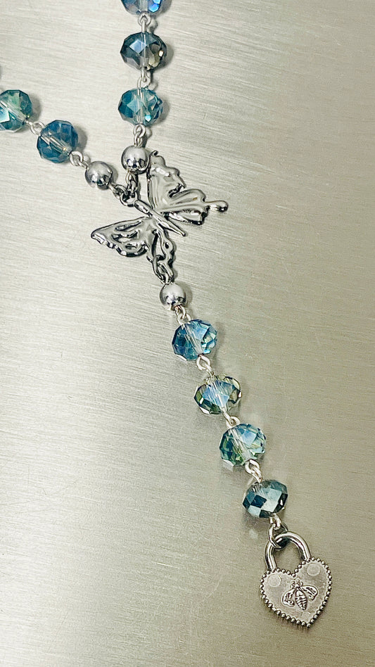 “Papillon Bleu” Crystal Necklace