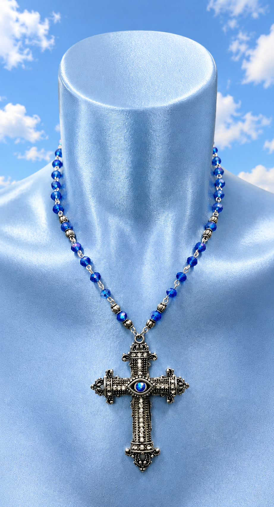 “Evil Eye” Cross Necklace