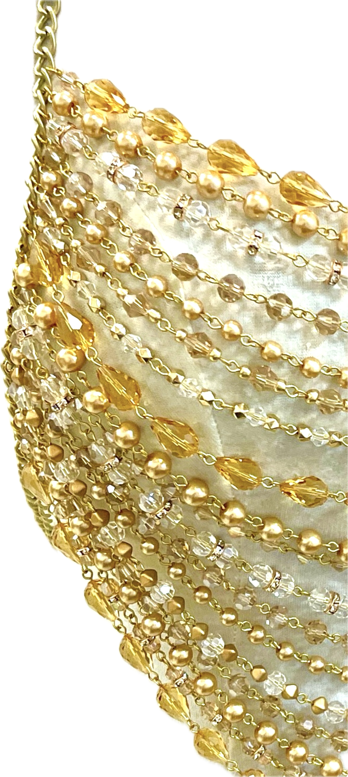 “Golden Girl” Crystal & Glass Halter
