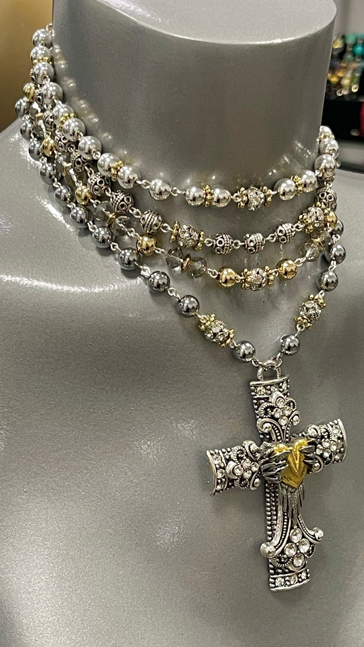 “Seraphim’s Keep” 4 Strand Choker Necklace