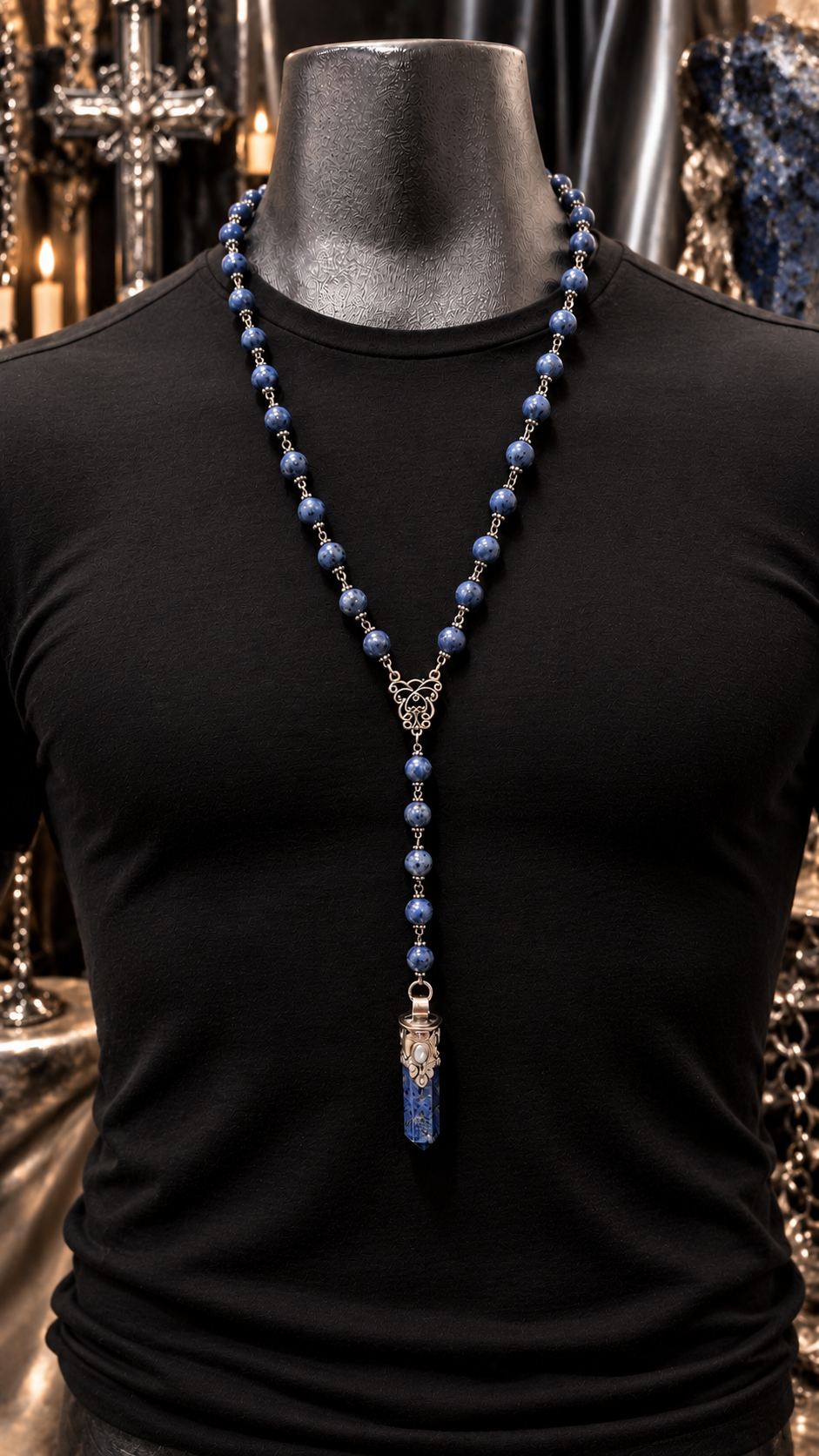 “Divine Intervention” Lapis Rosary