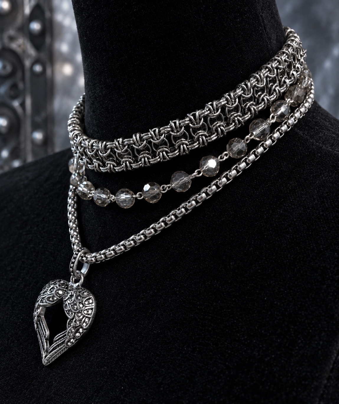 “Holiday Collar & Choker” in Silver”