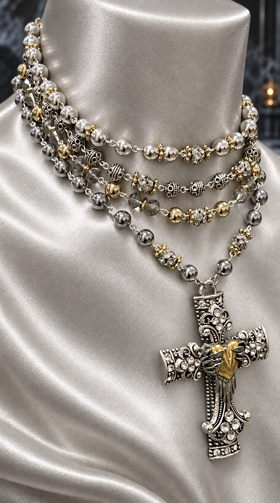 “Seraphim’s Keep” 4 Strand Choker Necklace