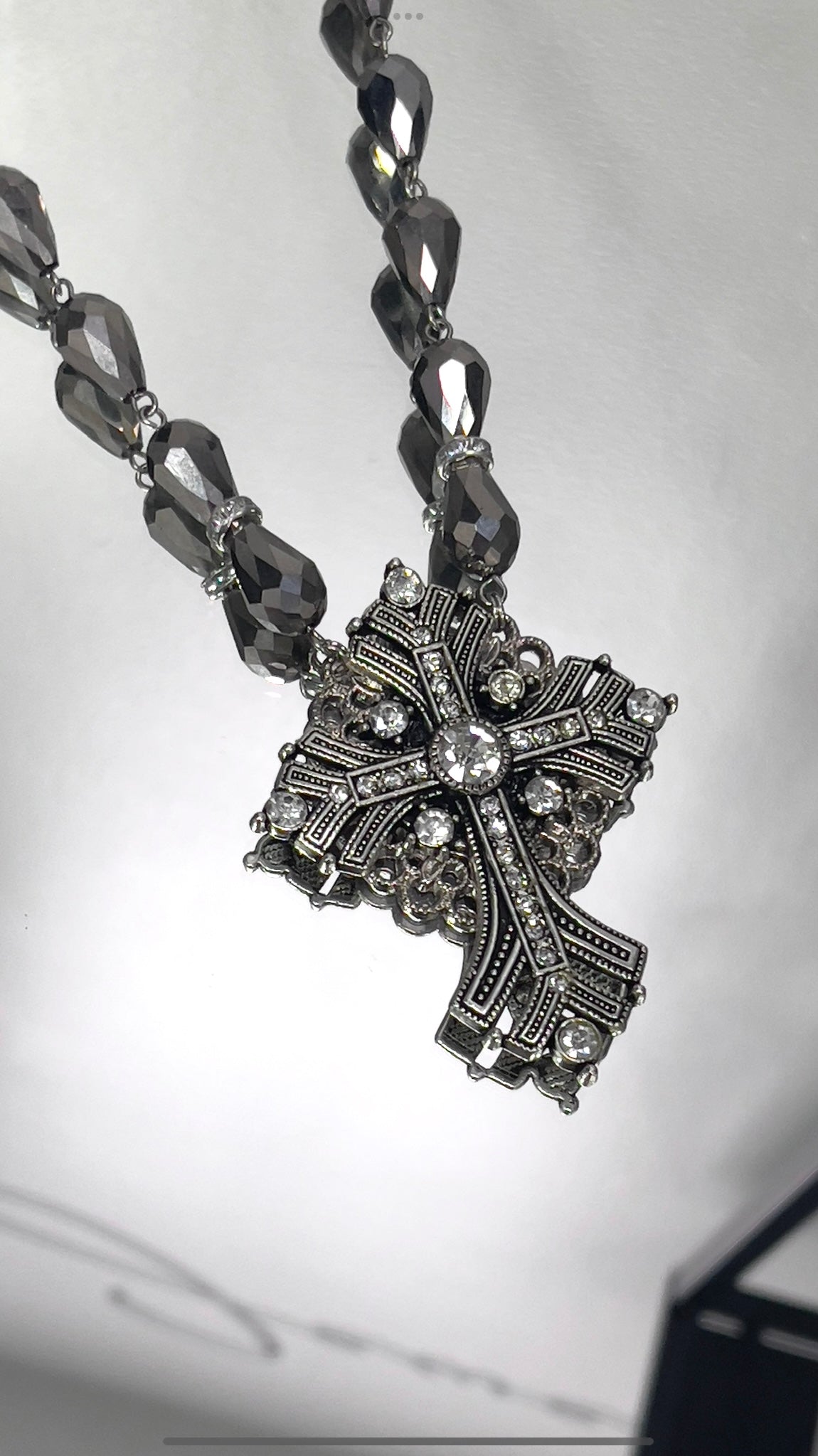 “Shed A Tear” Deluxe Crystal Cross Choker