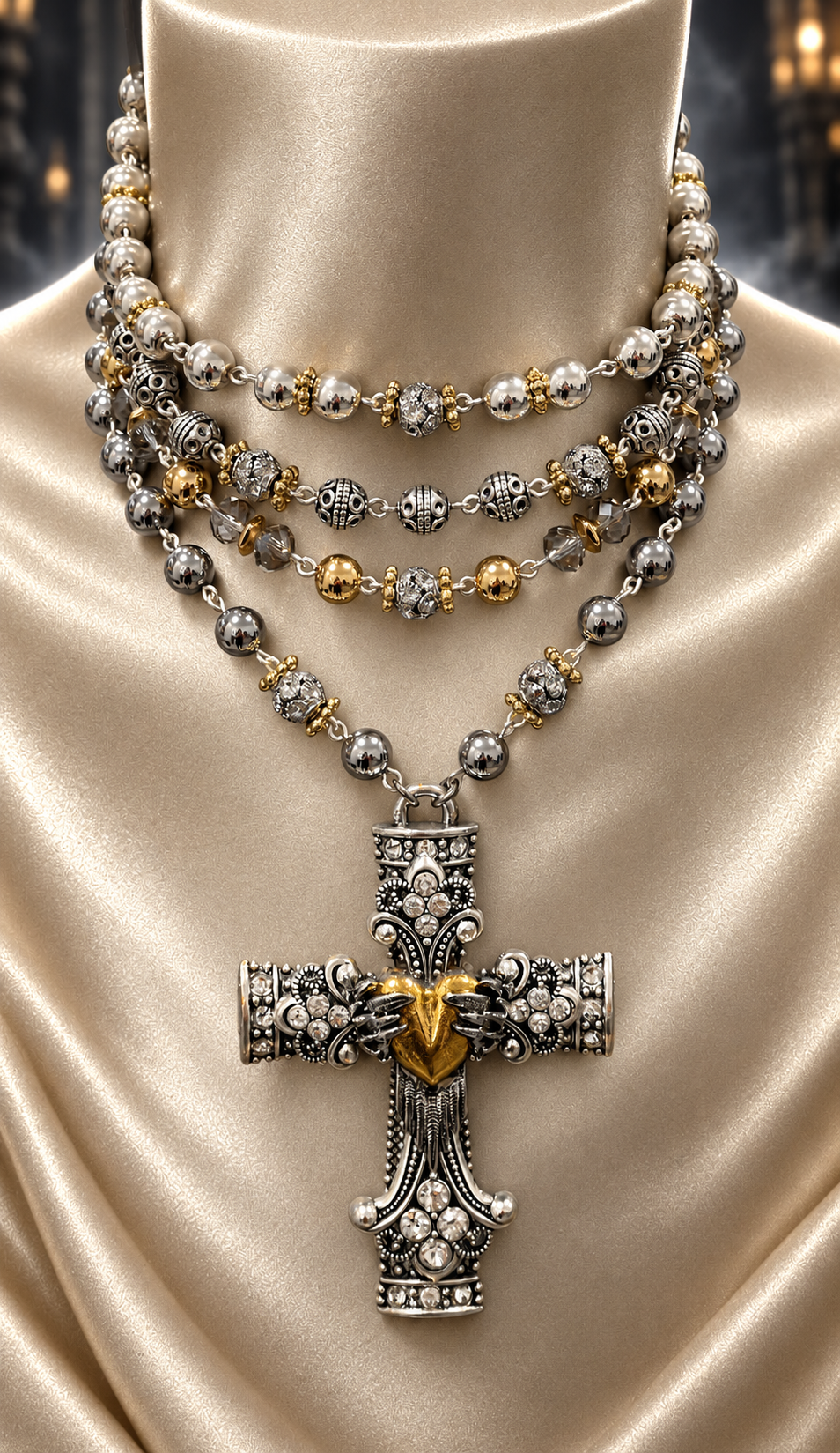 “Seraphim’s Keep” 4 Strand Choker Necklace