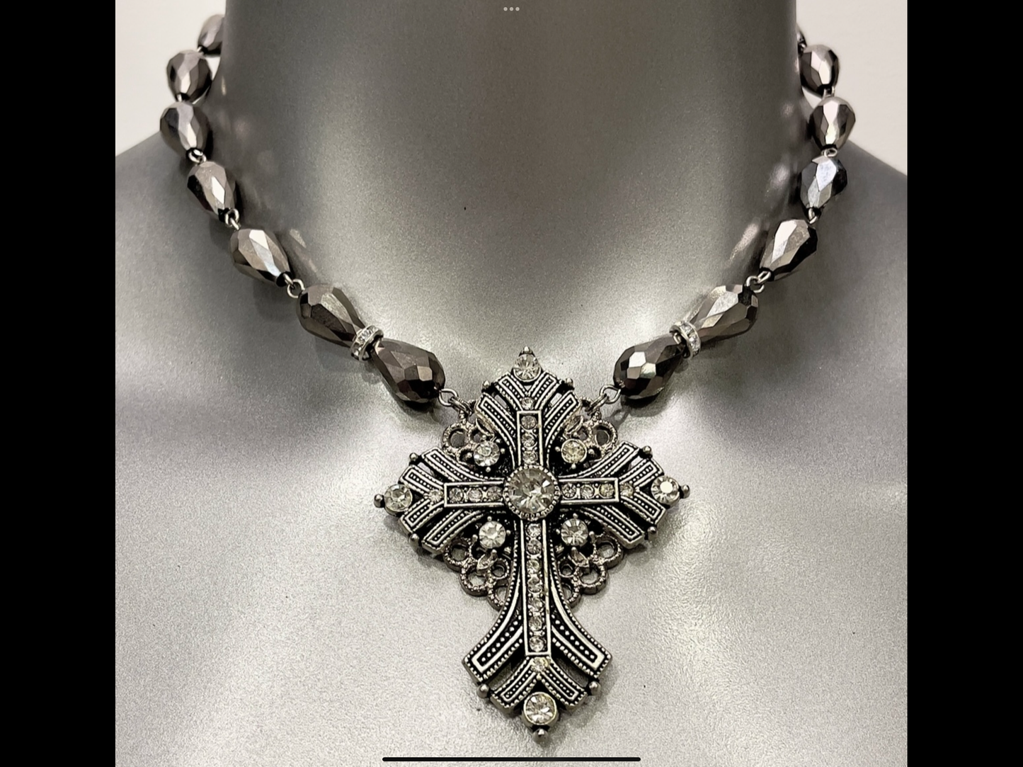 “Shed A Tear” Deluxe Crystal Cross Choker
