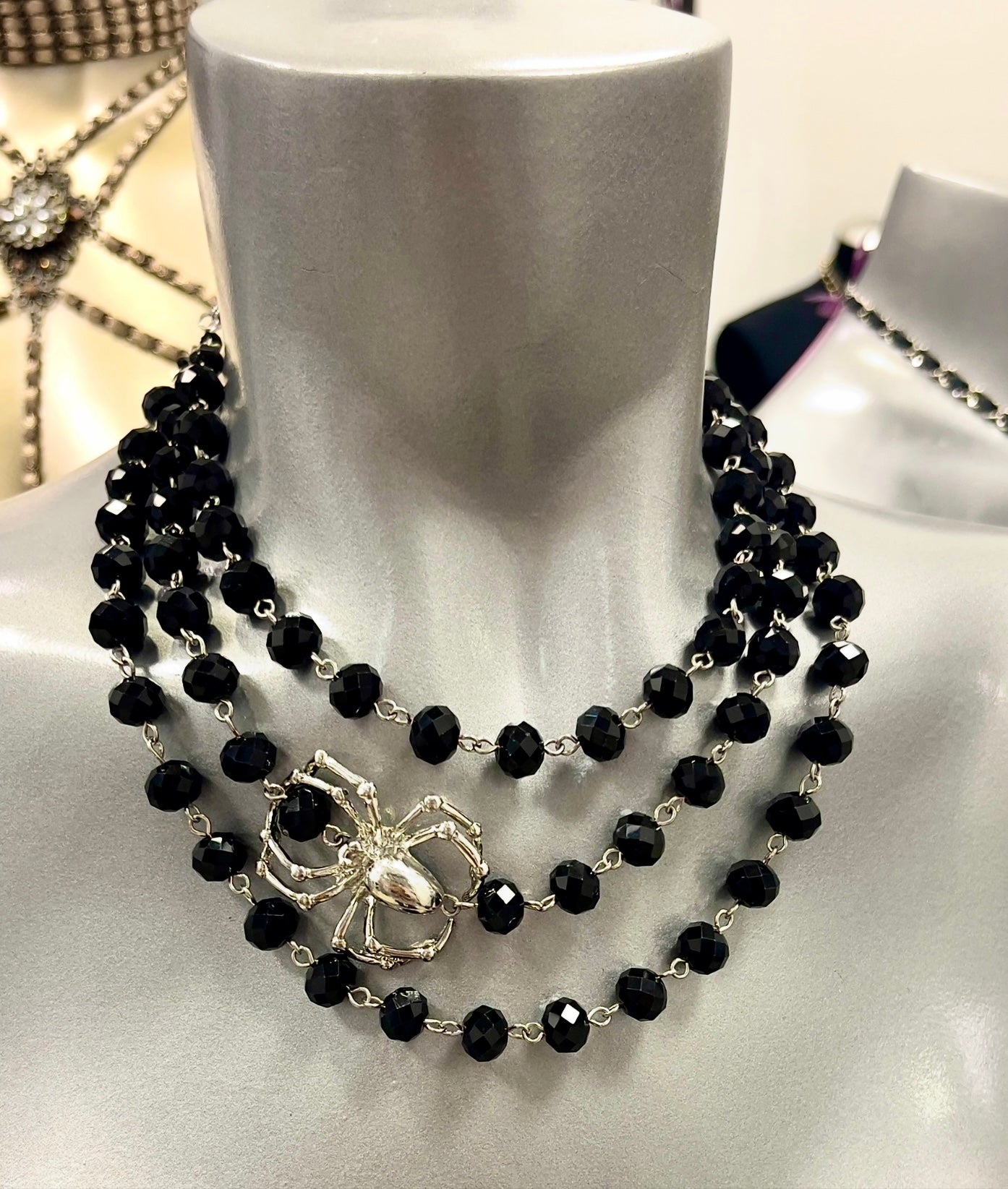“Friendly Spider” 3 Strand Necklace
