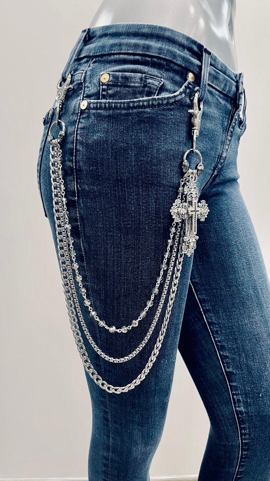 “Smokey Crystal” Chain Belt