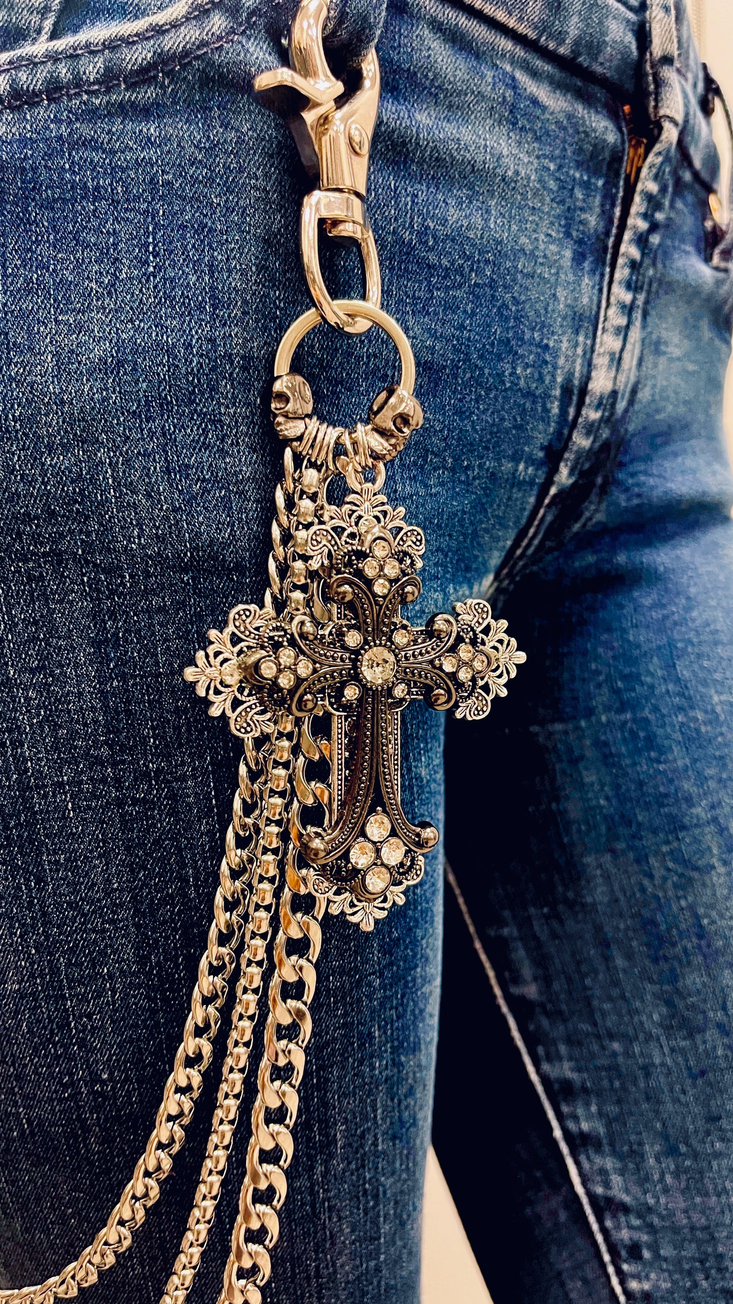 3 Strand Gunmetal Chain Belt