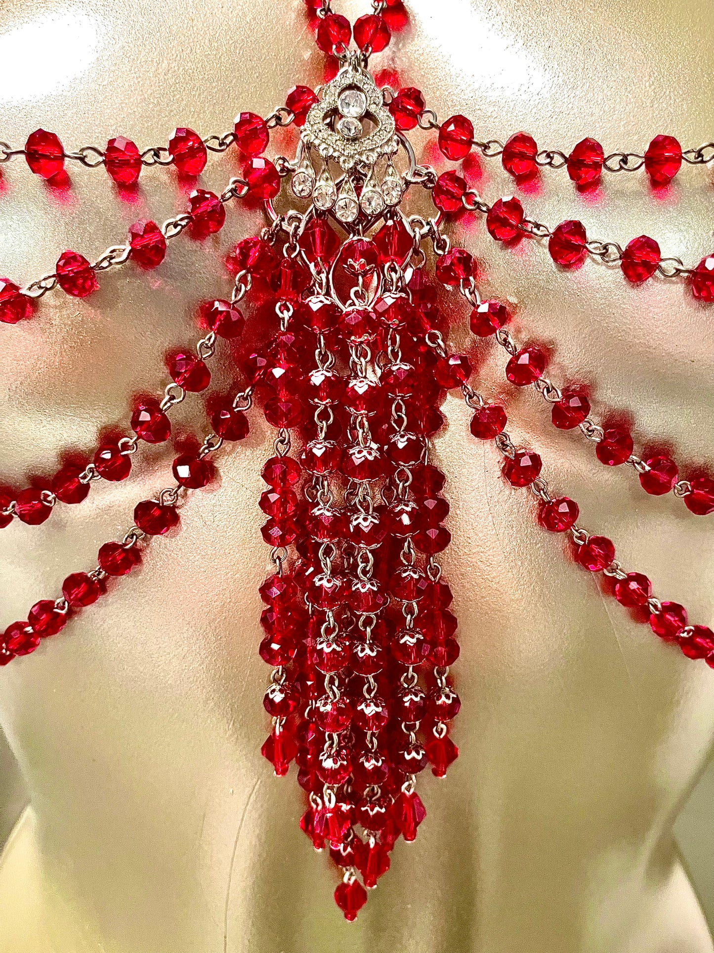“Lady Red Light” Crystal Bralette