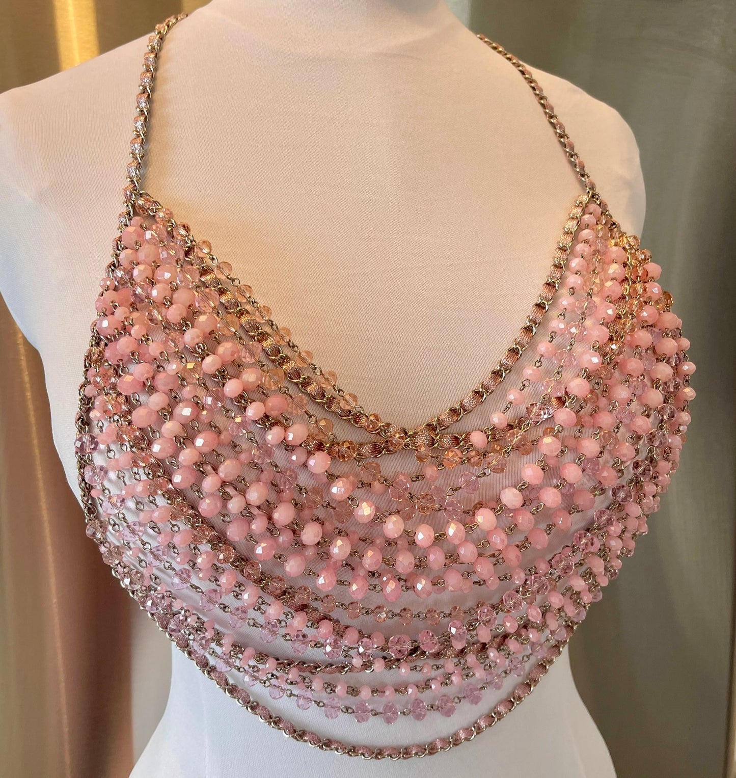 “Pretty In Pink” Crystal Halter