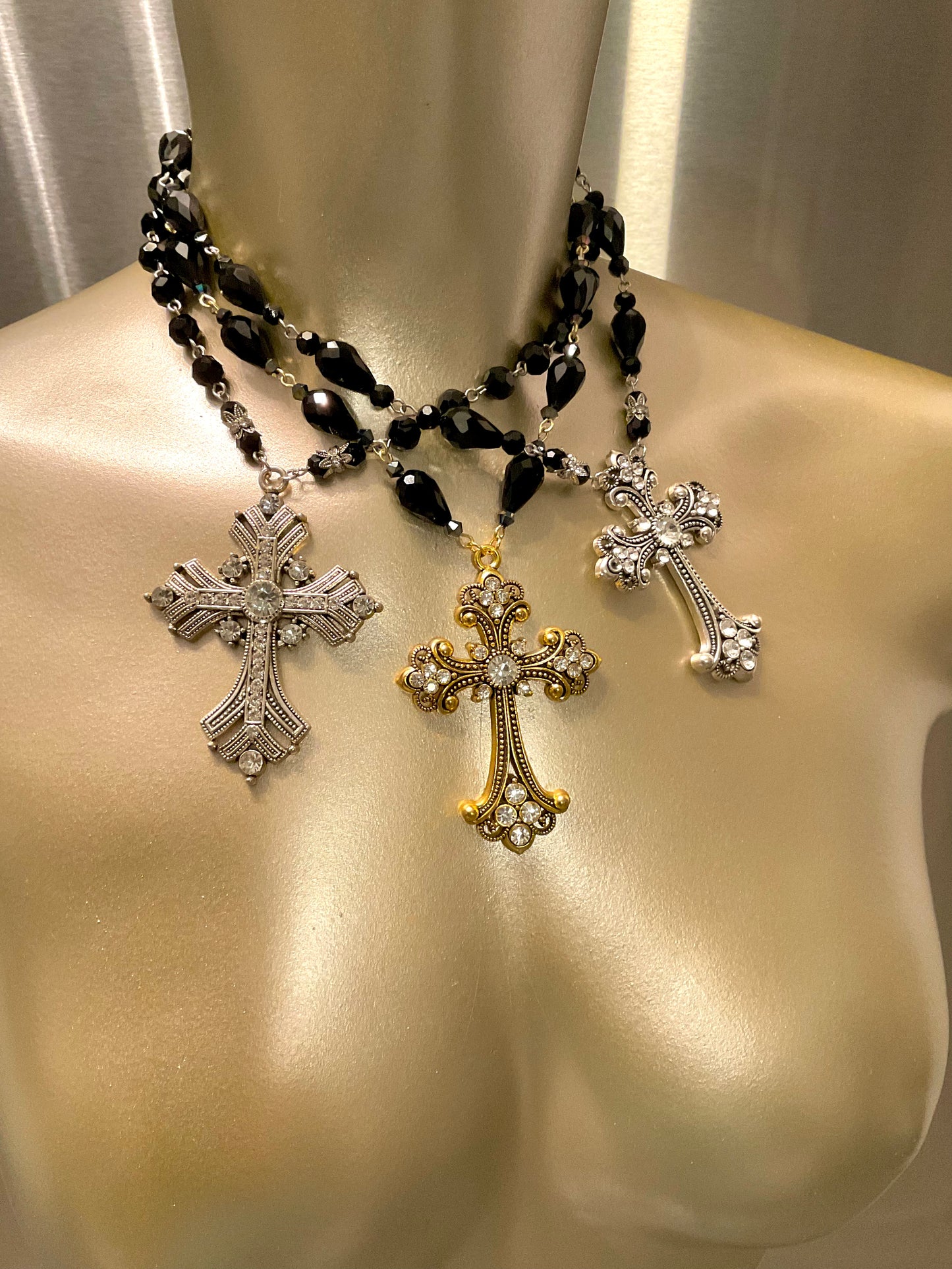 Crystal Cross Chokers