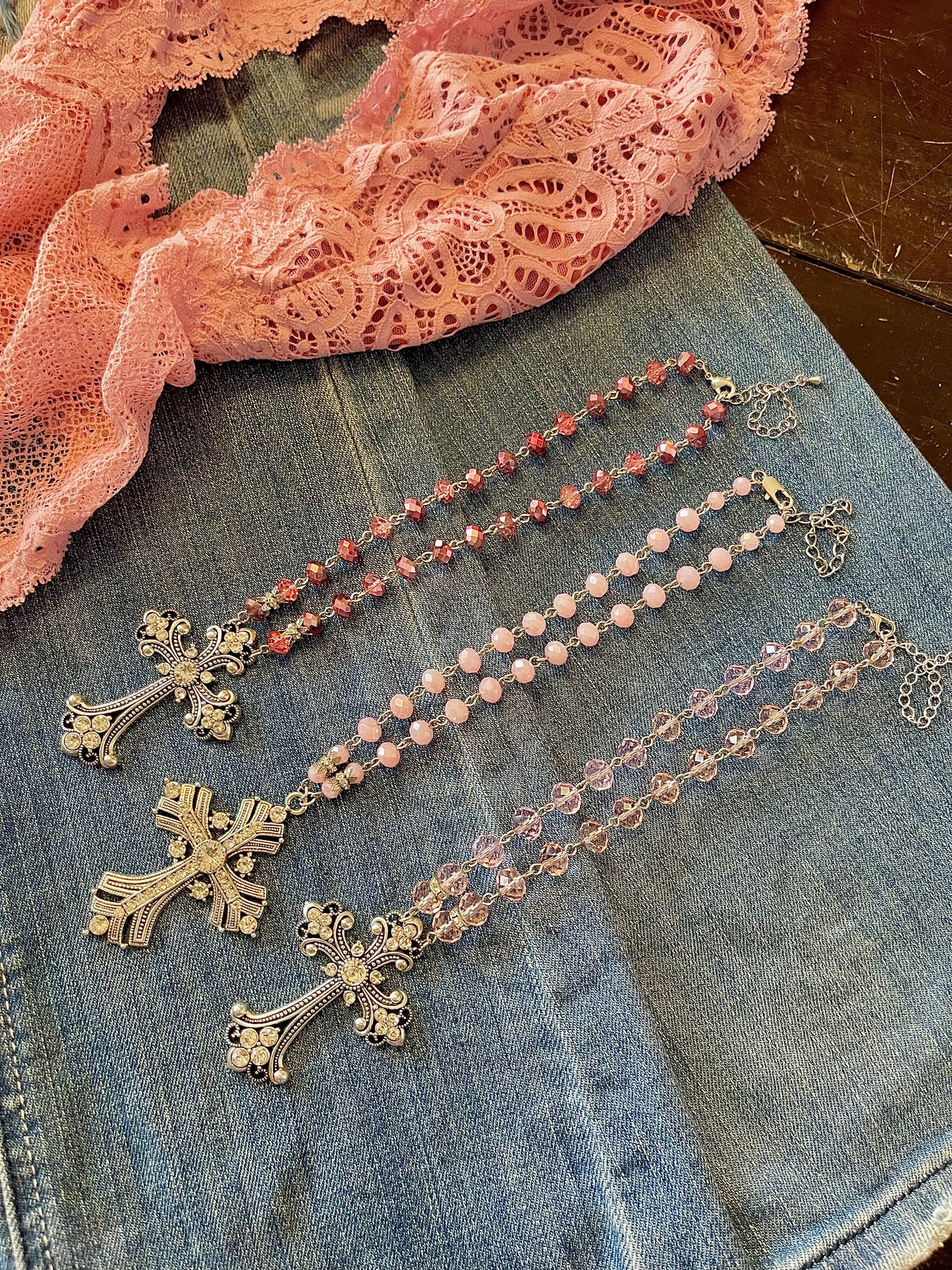 Crystal Cross Chokers