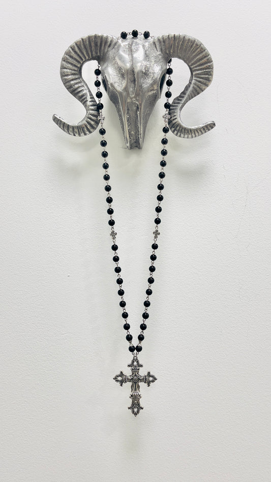 Black Glass Rosary