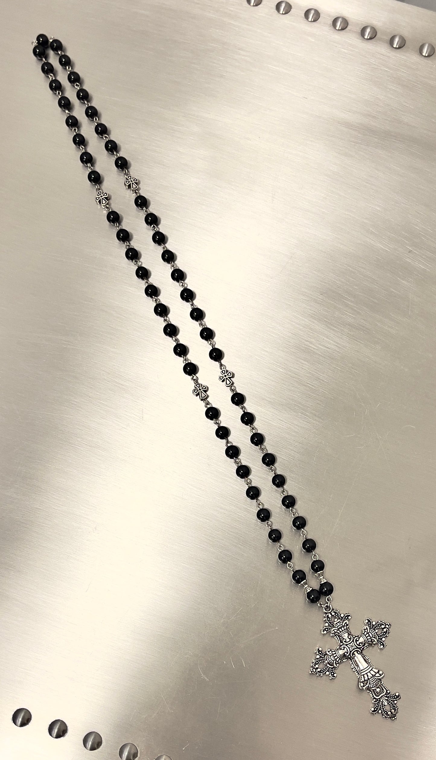 Black Glass Rosary