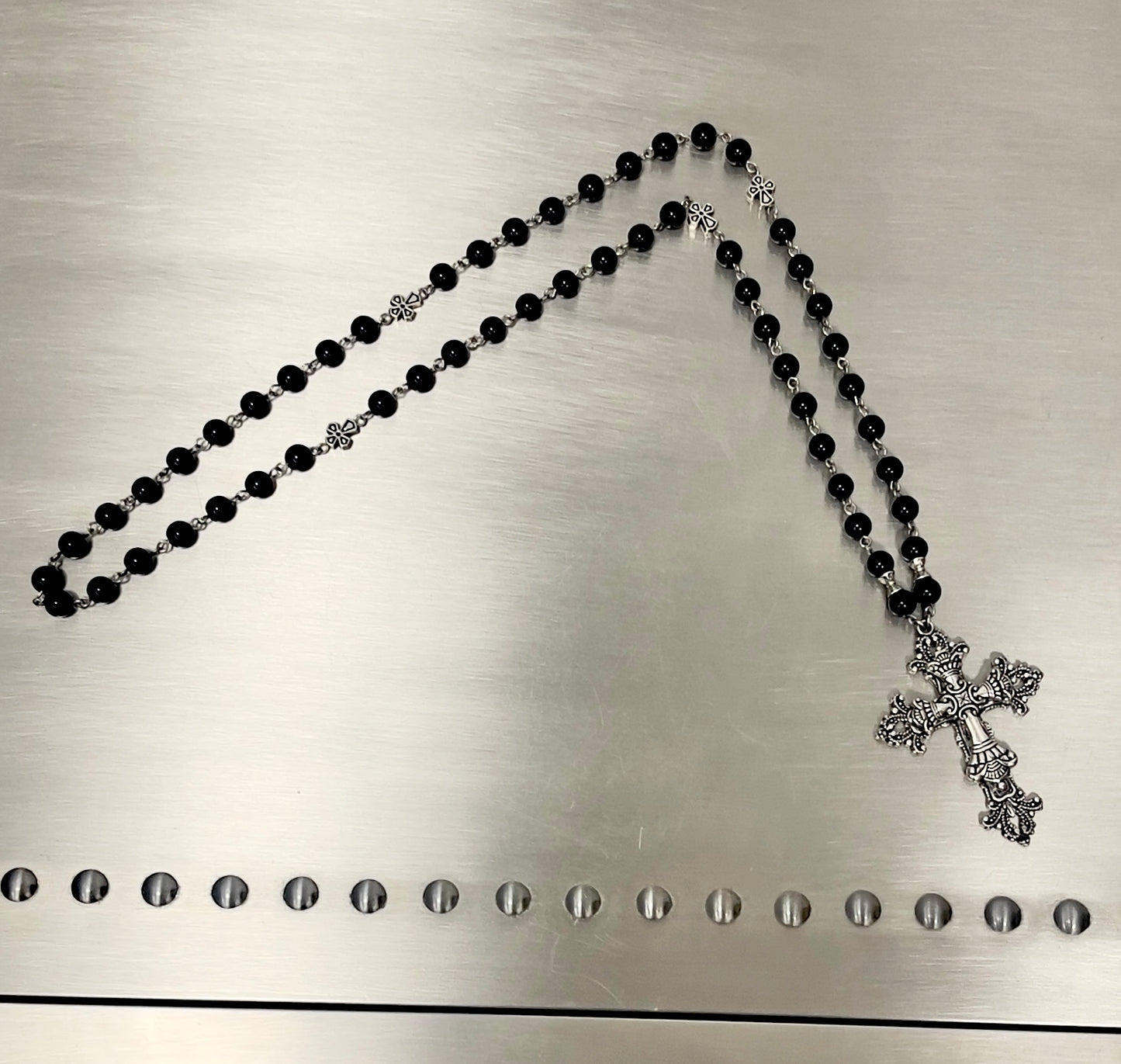 Black Glass Rosary