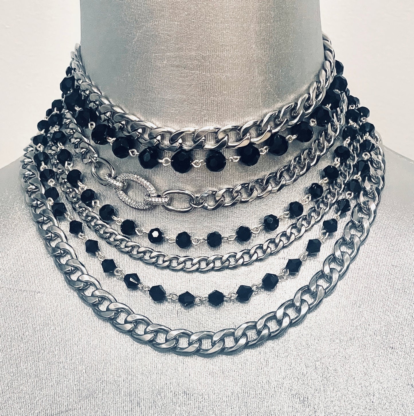 “7 Seals” Crystal & Chain Choker