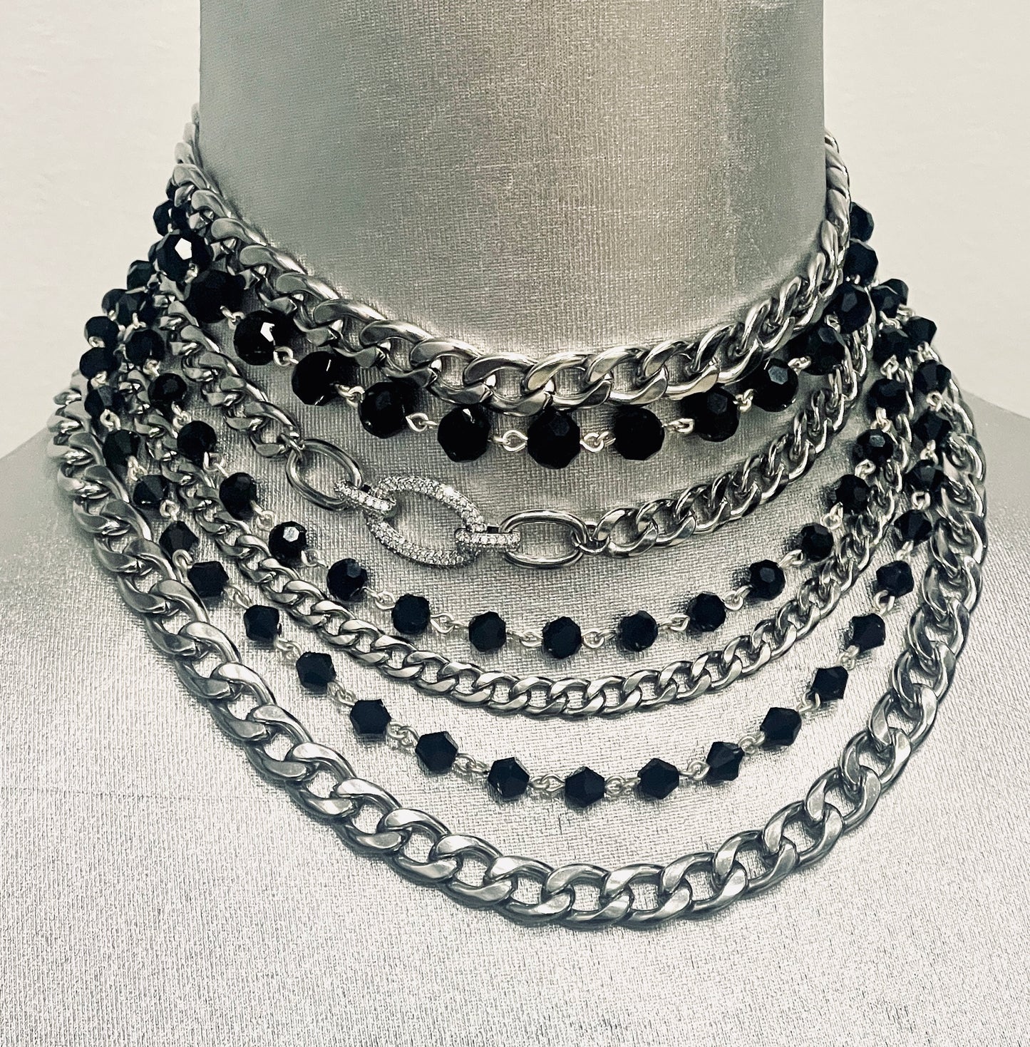 “7 Seals” Crystal & Chain Choker