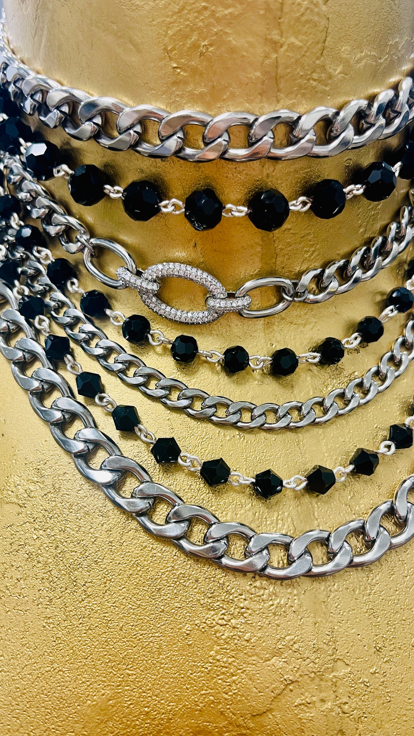 “7 Seals” Crystal & Chain Choker