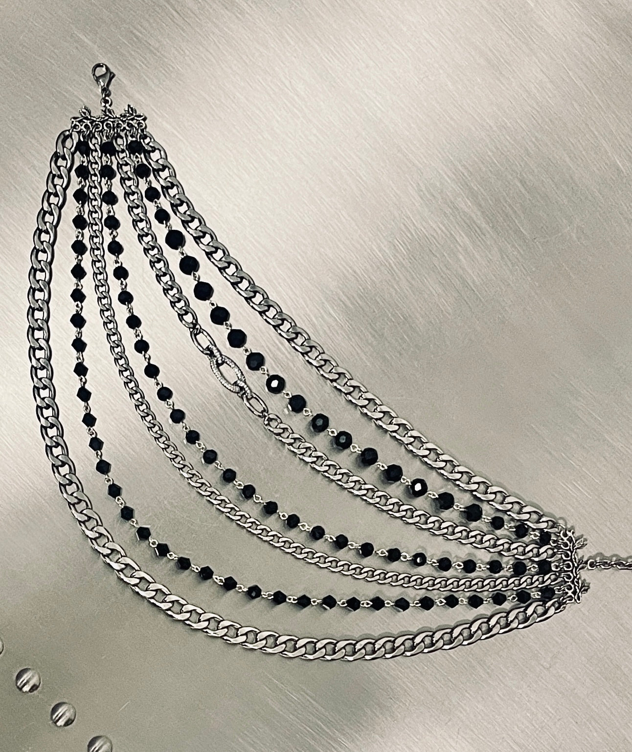 “7 Seals” Crystal & Chain Choker