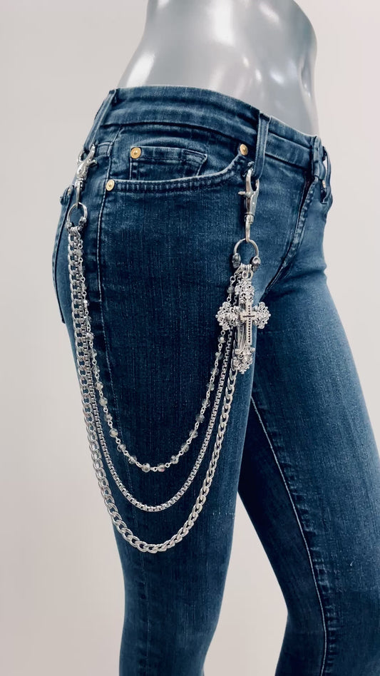 “Smokey Crystal” Chain Belt